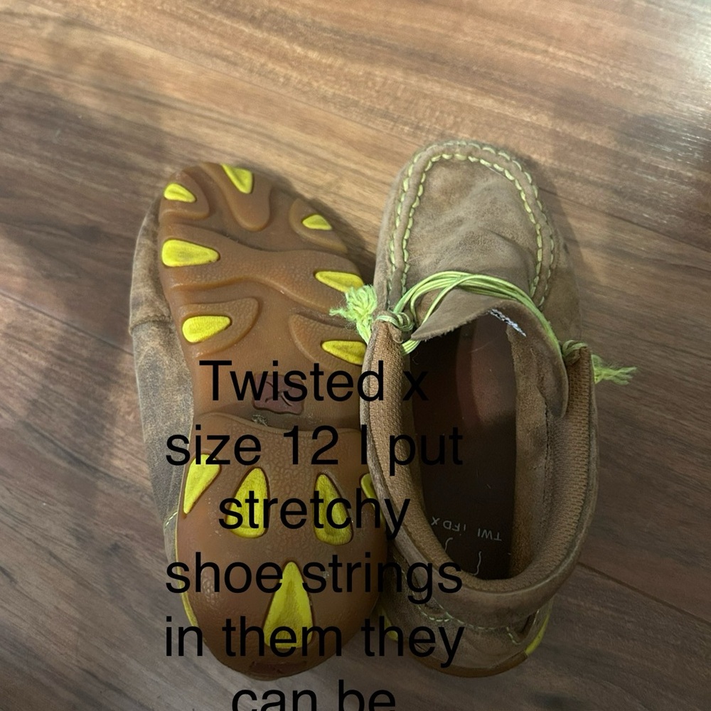 Twisted X Kids Moccasins Brown with Yellow Accents